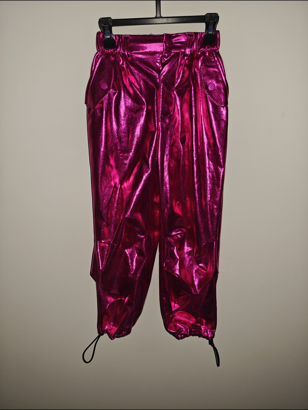 Shiny Fuchsia Metallic Jogger Girls Pants Size 130 6x-8
